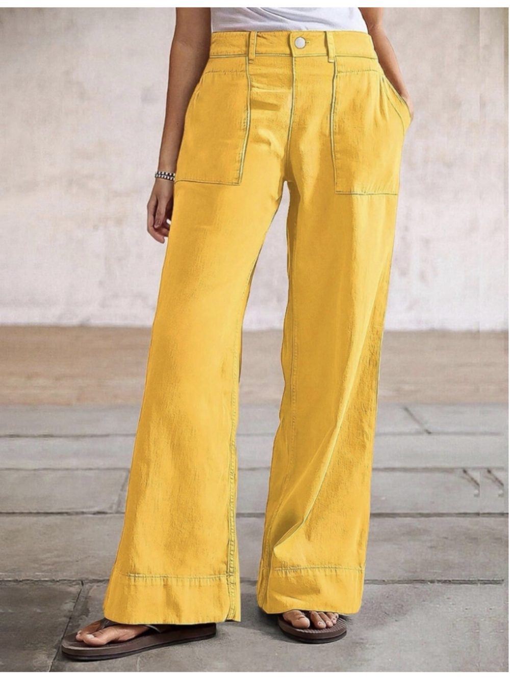 Flamingals Wide Straight Leg Mid Rise Baggy Pocket Denim Jeans M